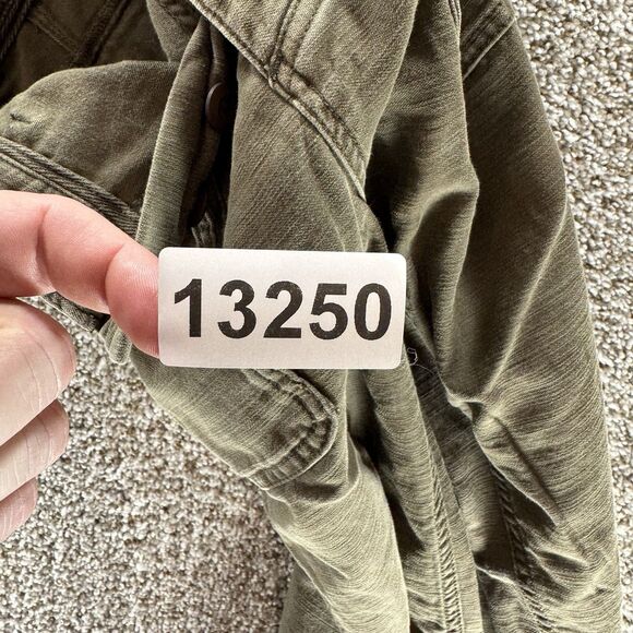 Free People Pants Womens 24 Green Cotton Button Fly Raw Hem Military Pockets - Picture 11 of 11